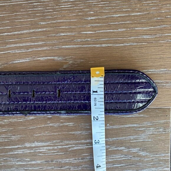 Vegan Patent Leather Belt | Purple | XL